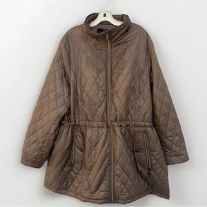 London Fog Tower Quilted Brown Women's Jacket Size 2X